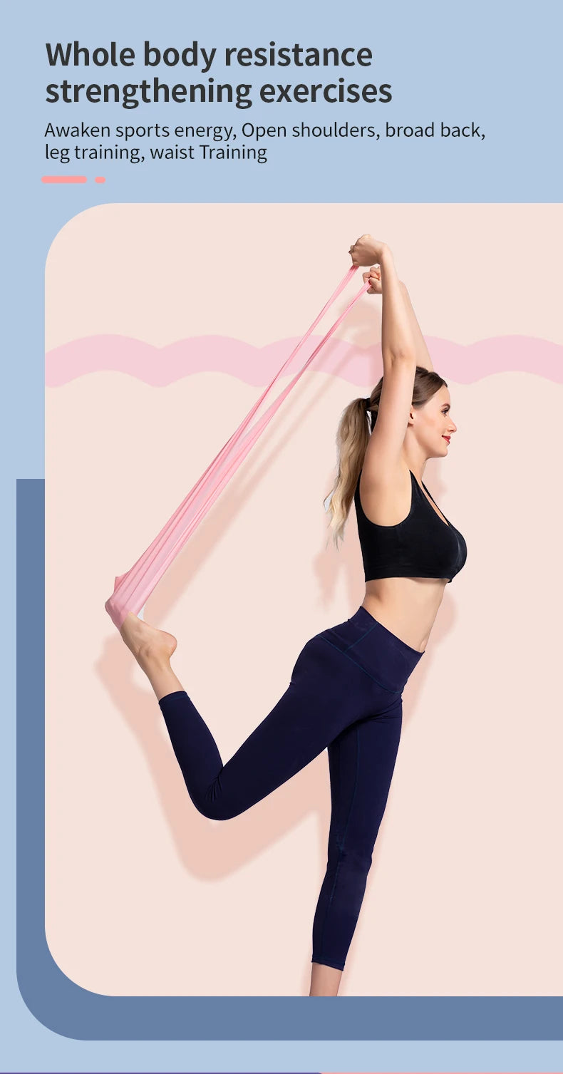 Yoga & Pilates Elastic Resistance Band – 150cm Natural Rubber Fitness Band