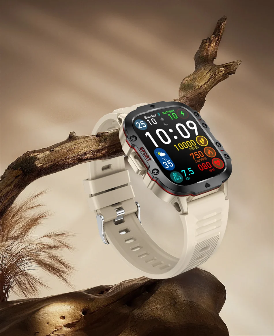 2024 New For Xiaomi 1.96" Bluetooth Call Military Smart Watch Men 5ATM Outdoor Sports Fitness Tracker Health Monitor Smartwatch