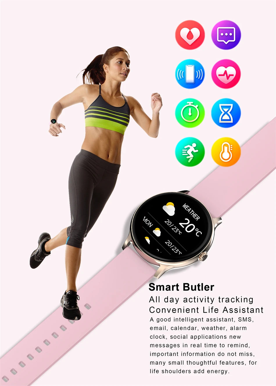 LIGE Women Smart Watch – Fitness Tracker & Heart Rate Monitor