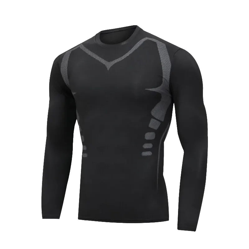 Men’s Quick-Dry Long Sleeve Sports Top – Tight Fit Training Shirt