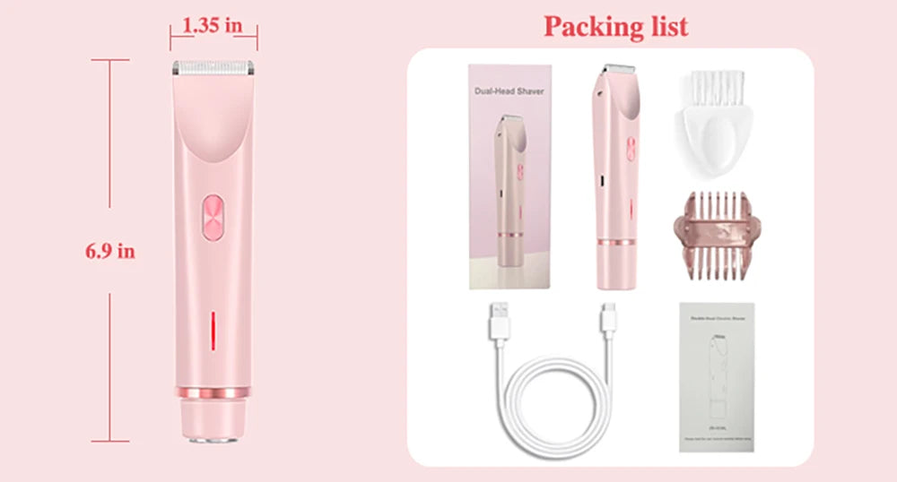 Women Electric Shaver – Dual Head Hair Removal Trimmer