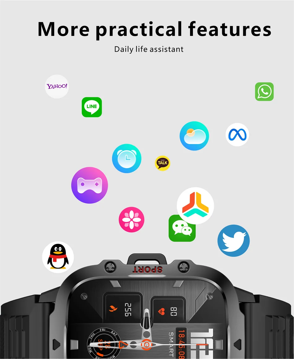 2024 New For Xiaomi 1.96" Bluetooth Call Military Smart Watch Men 5ATM Outdoor Sports Fitness Tracker Health Monitor Smartwatch