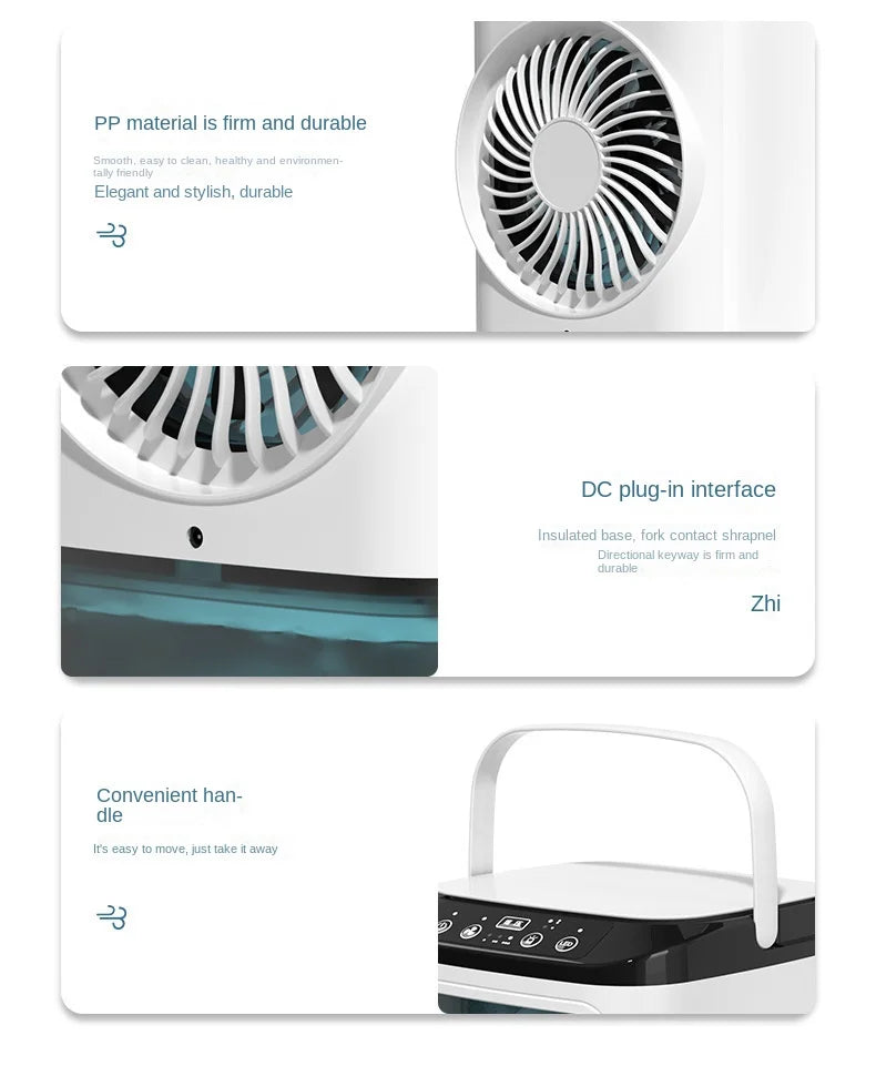 Desktop Portable Air Cooler – Ultrasonic Mist Fan with Night Light