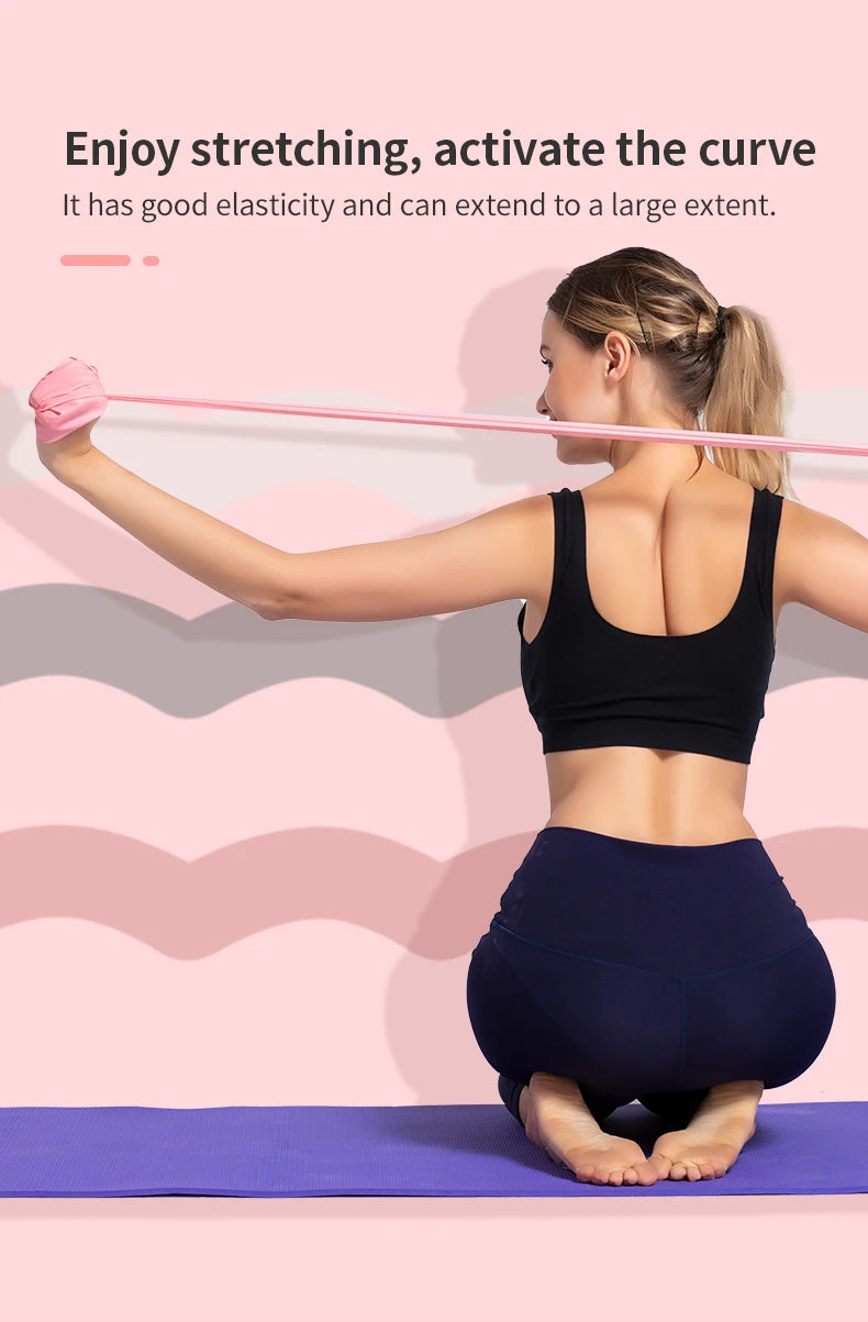 Yoga & Pilates Elastic Resistance Band – 150cm Natural Rubber Fitness Band