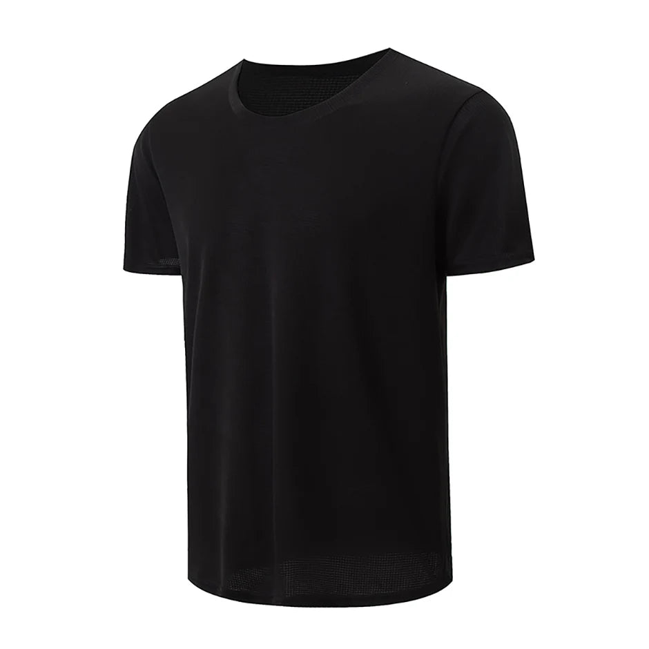 1/5 Pcs Men's Solid Color Waffle Sports Short Sleeve Fitness Running Jogging Base Clothes Joker Comfort License Training Shirt