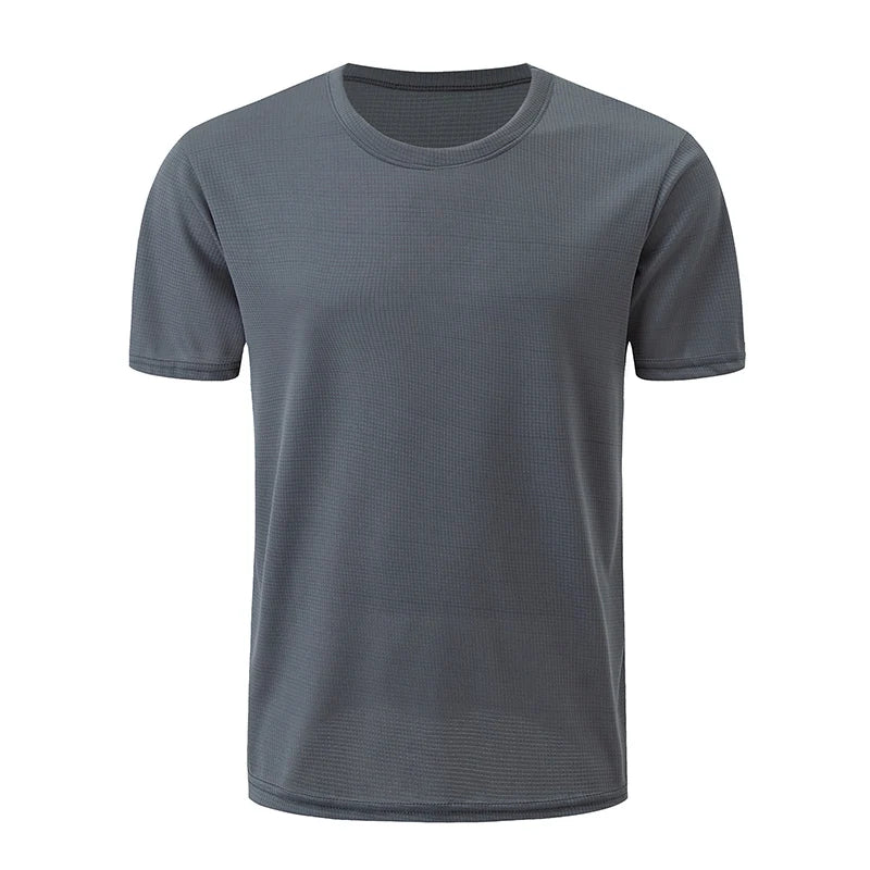1/5 Pcs Men's Solid Color Waffle Sports Short Sleeve Fitness Running Jogging Base Clothes Joker Comfort License Training Shirt