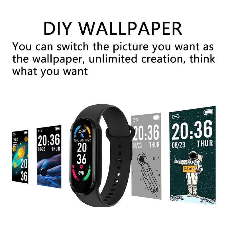 M6 Smart Watch – Fitness Bracelet with Heart Rate & BP Monitor