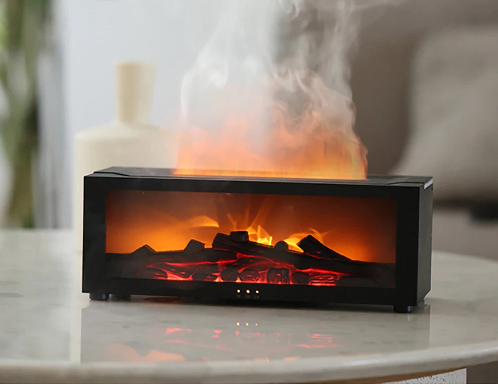 Flame Aroma Humidifier – Essential Oil Diffuser with LED & Remote