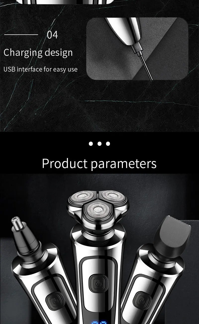 Rechargeable 3D Floating Electric Shaver for Men