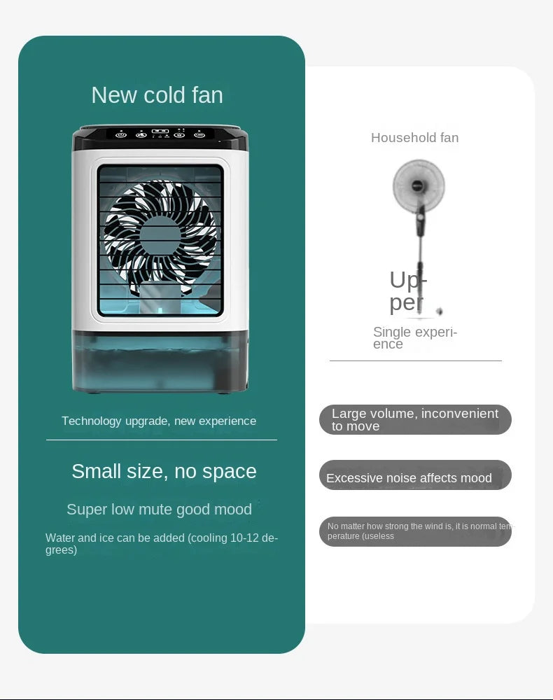 Desktop Portable Air Cooler – Ultrasonic Mist Fan with Night Light