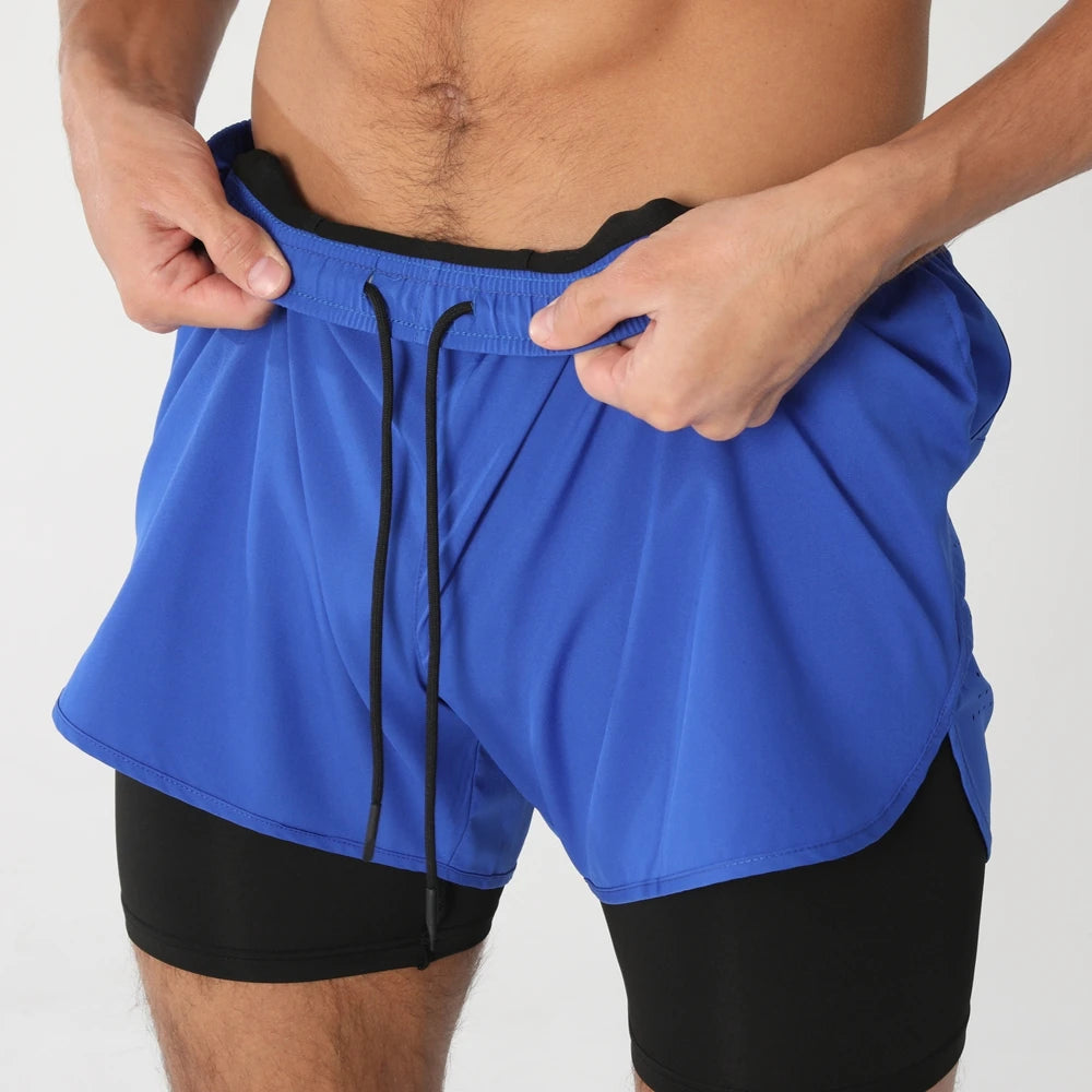 Men’s 2-in-1 Running Shorts – Quick Dry Gym & Training Shorts