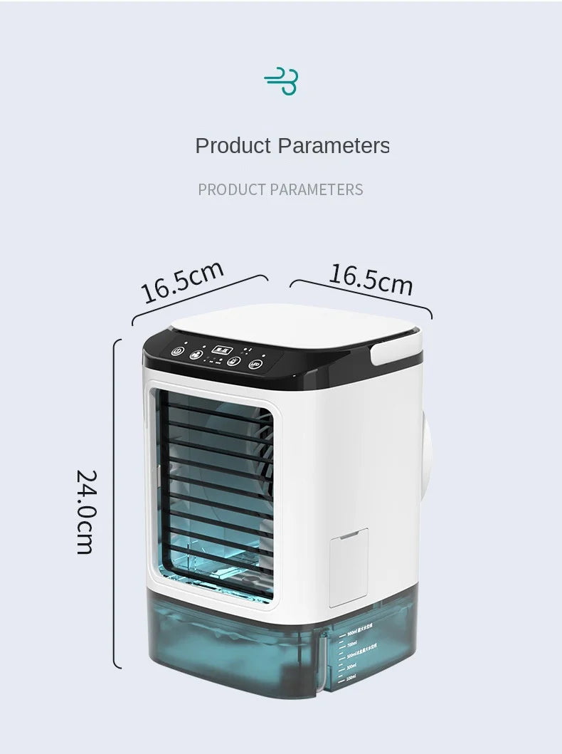 Desktop Portable Air Cooler – Ultrasonic Mist Fan with Night Light