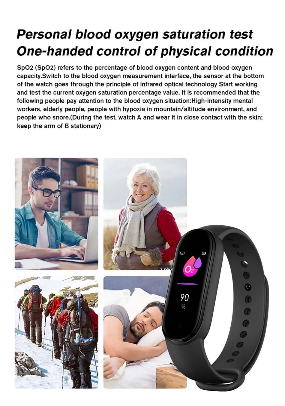 M6 Smart Watch – Fitness Bracelet with Heart Rate & BP Monitor