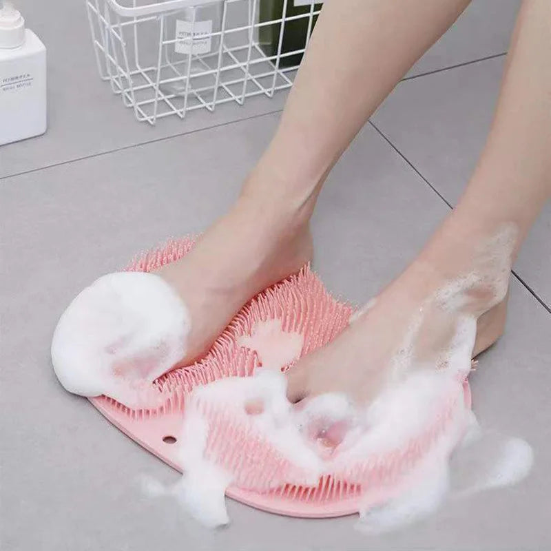 Exfoliating Foot & Back Scrubber – Anti-Slip Suction Shower Brush