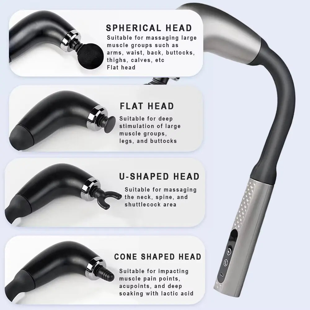 2025 Smart Curved Fascia Gun – Electric Handheld Massage Hammer