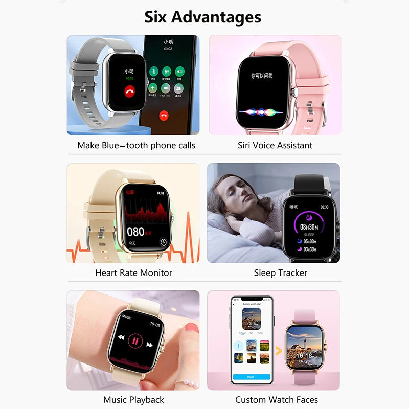 ⌚ 2025 Smart Fitness Watch – Bluetooth Call & Heart Rate Monitor