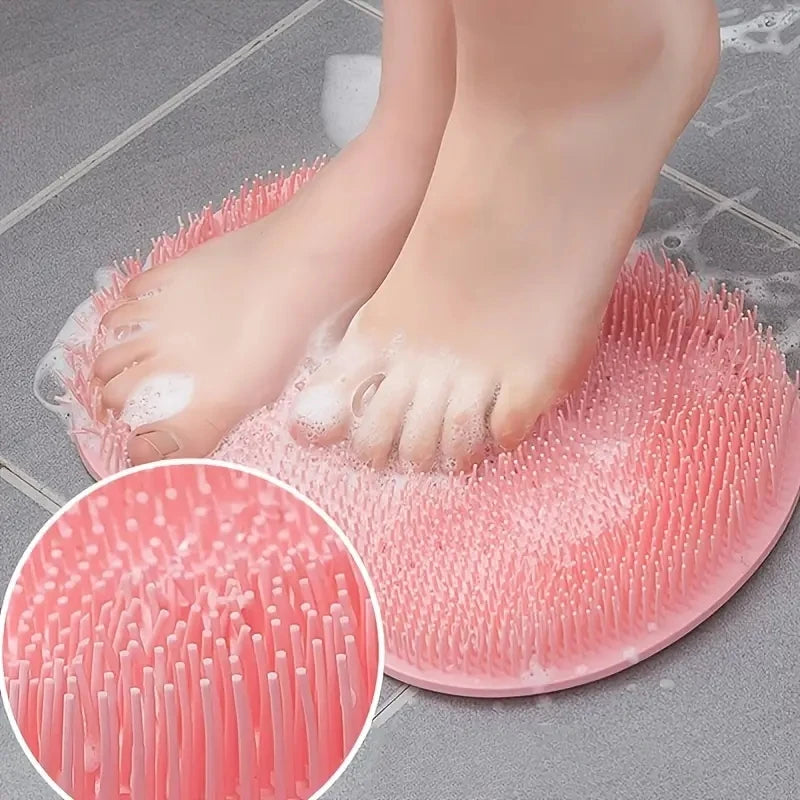 Exfoliating Foot & Back Scrubber – Anti-Slip Suction Shower Brush