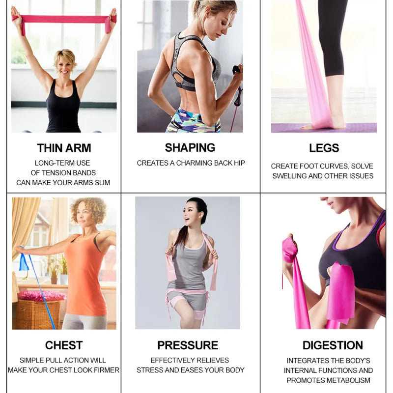 Yoga & Pilates Elastic Resistance Band – 150cm Natural Rubber Fitness Band