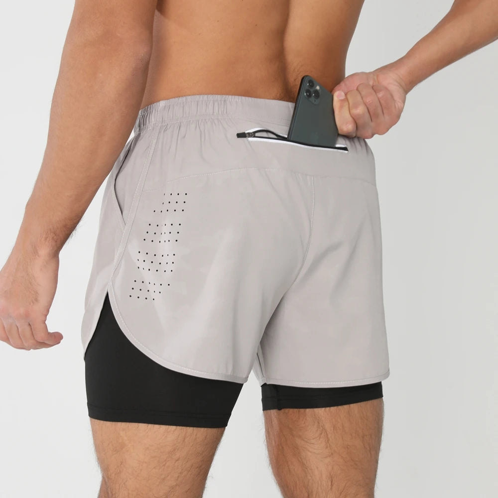 Men’s 2-in-1 Running Shorts – Quick Dry Gym & Training Shorts