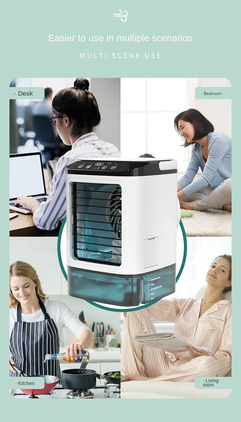 Desktop Portable Air Cooler – Ultrasonic Mist Fan with Night Light