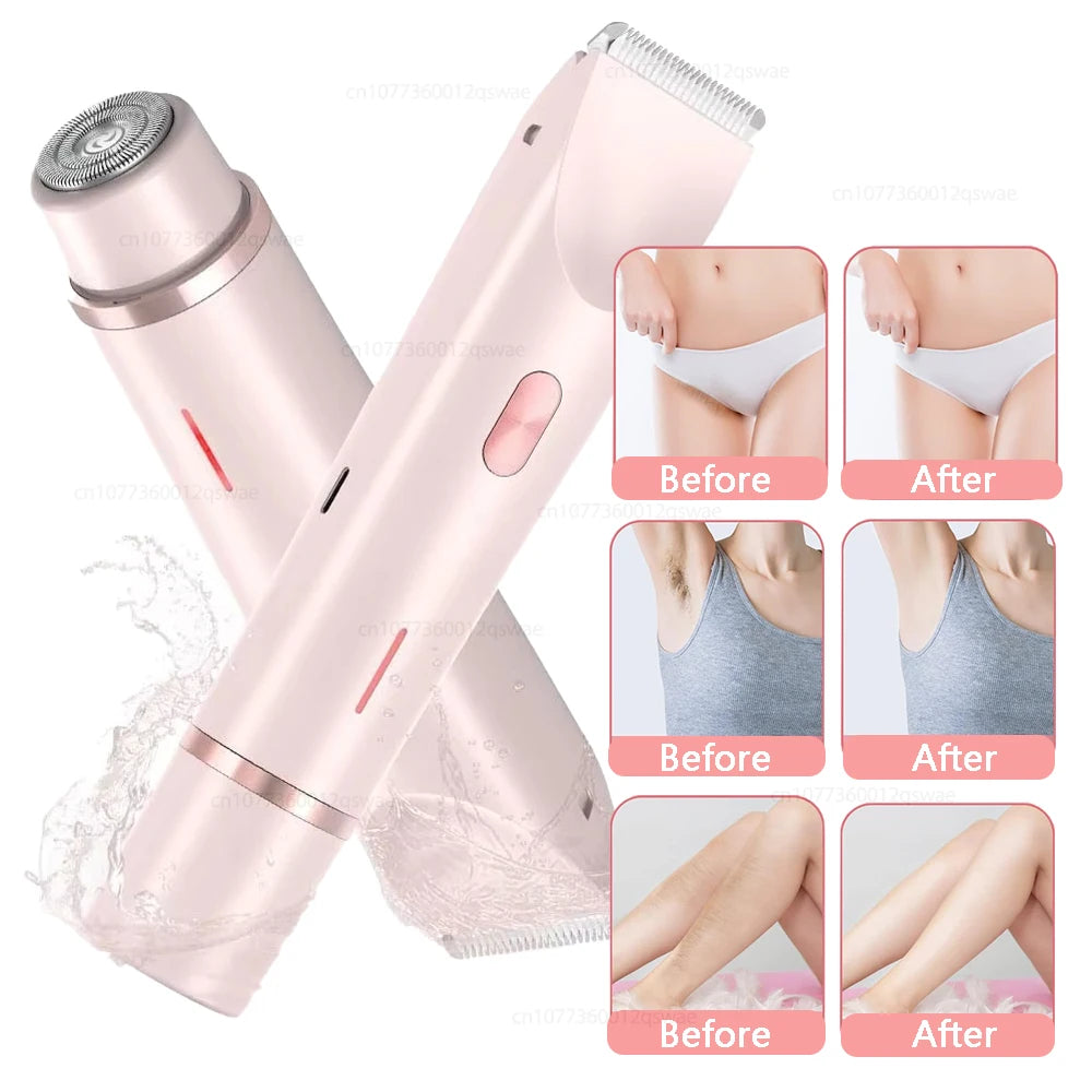 Women Electric Shaver – Dual Head Hair Removal Trimmer