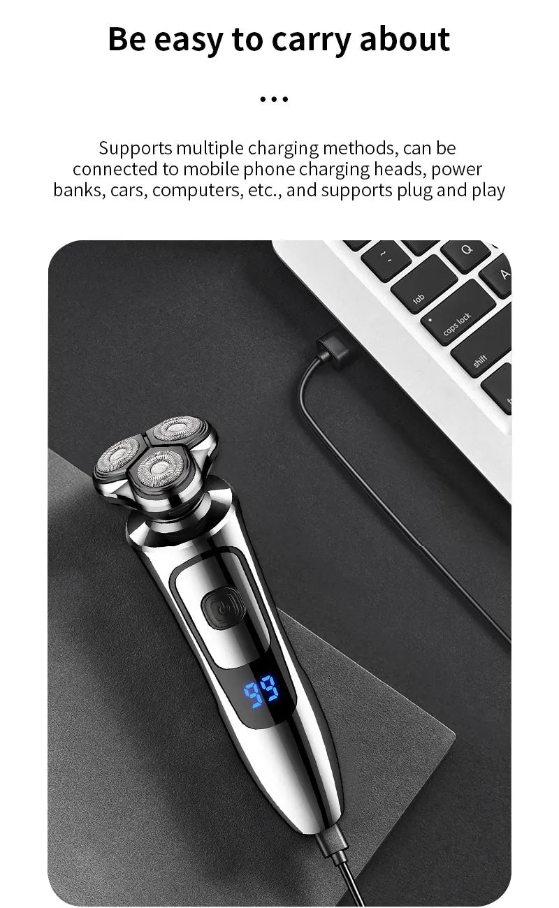 Rechargeable 3D Floating Electric Shaver for Men