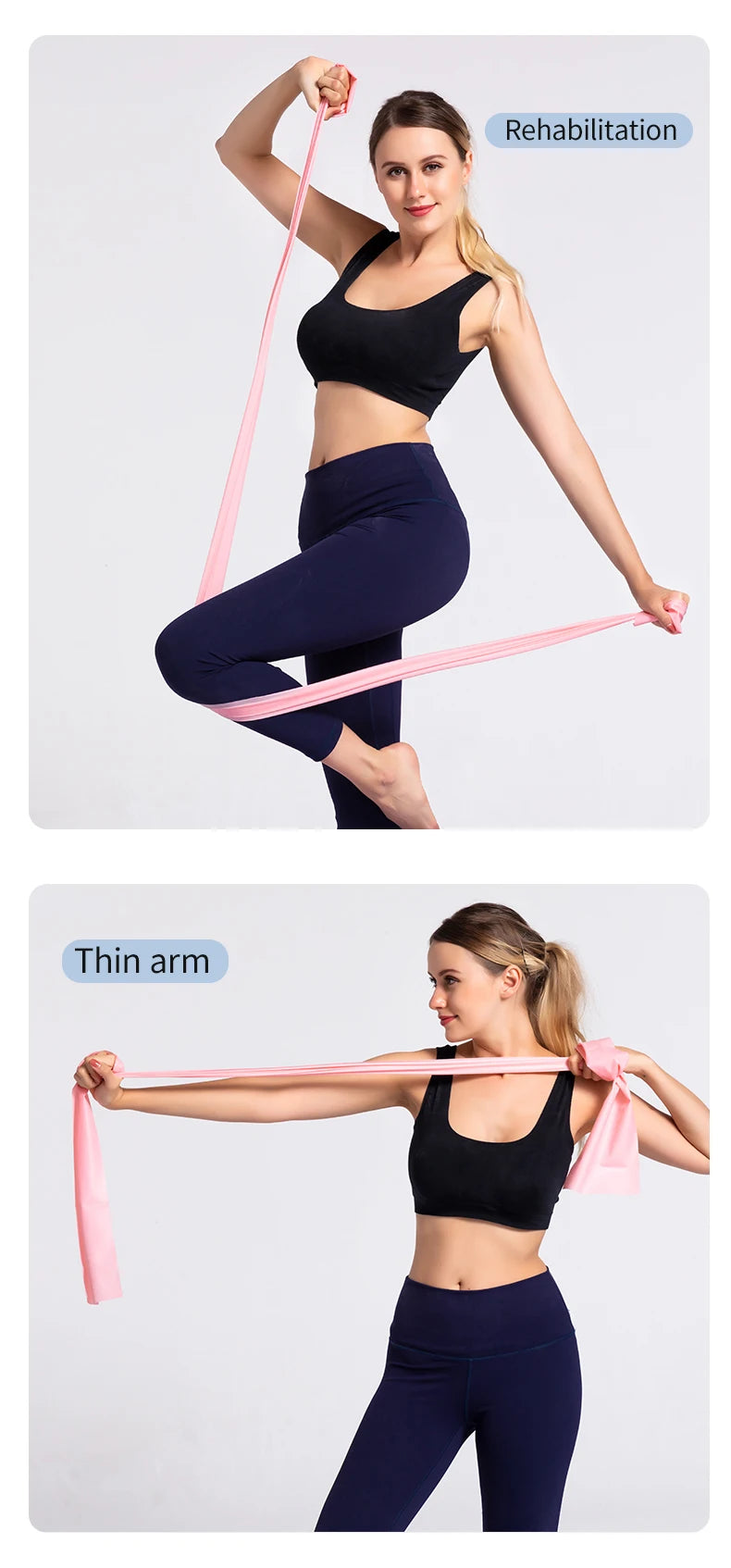 Yoga & Pilates Elastic Resistance Band – 150cm Natural Rubber Fitness Band