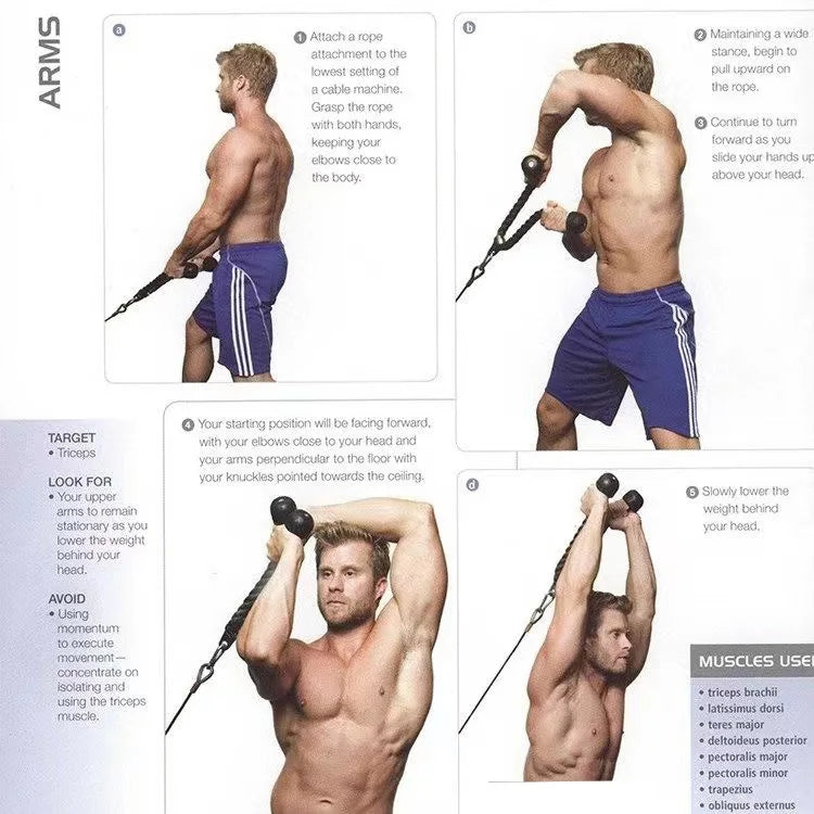 Triceps Rope Pull Down – Face Pull & Biceps Gym Attachment