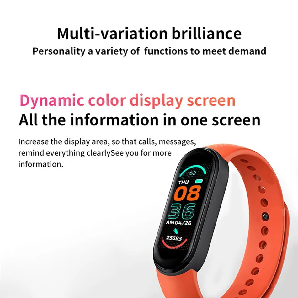 M6 Smart Watch – Fitness Bracelet with Heart Rate & BP Monitor