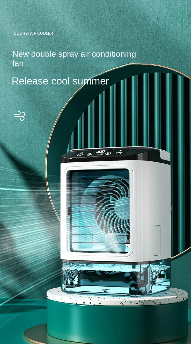 Desktop Portable Air Cooler – Ultrasonic Mist Fan with Night Light