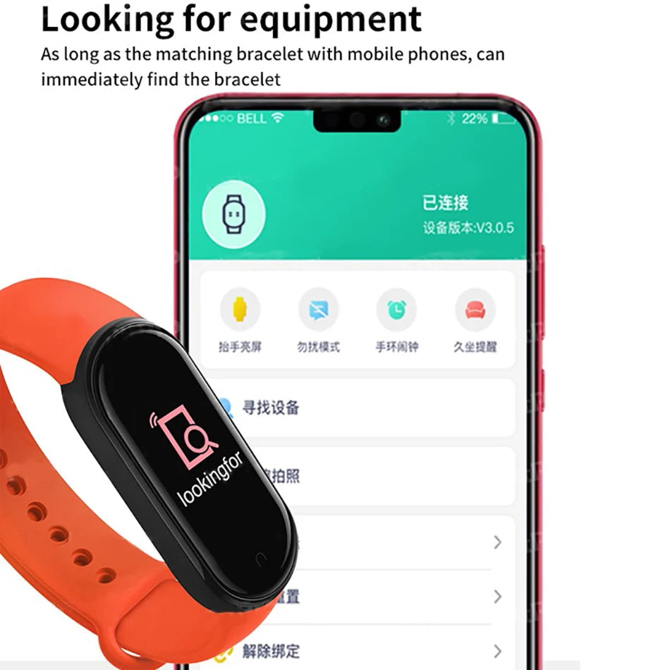M6 Smart Watch – Fitness Bracelet with Heart Rate & BP Monitor