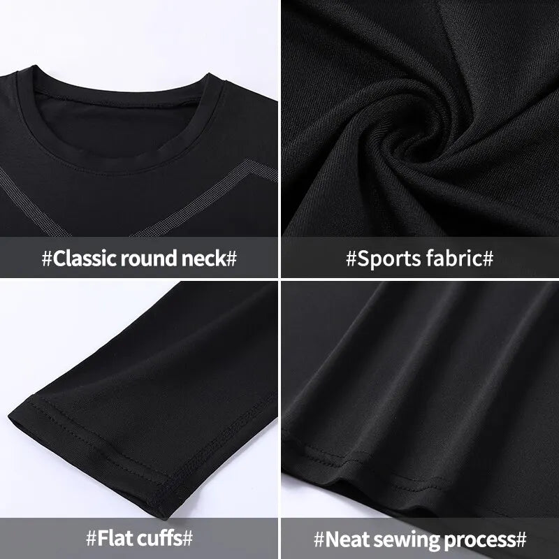 Men’s Quick-Dry Long Sleeve Sports Top – Tight Fit Training Shirt