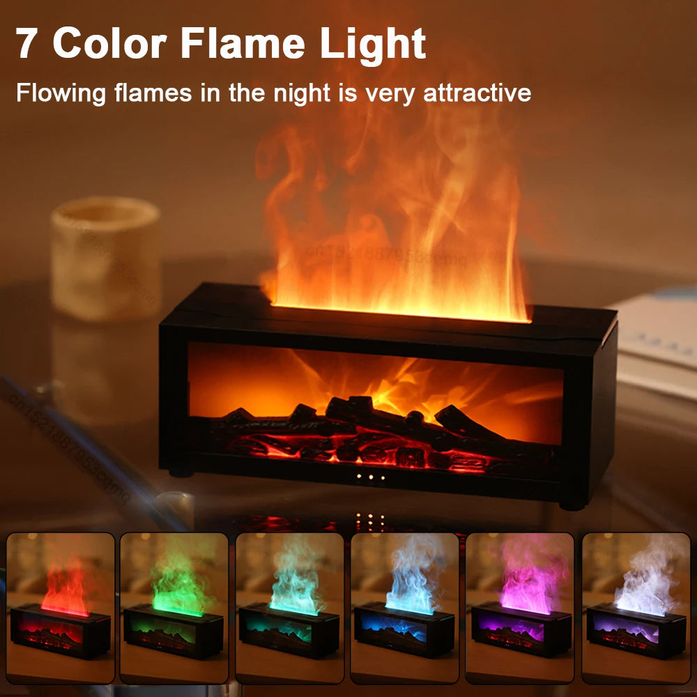 Flame Aroma Humidifier – Essential Oil Diffuser with LED & Remote