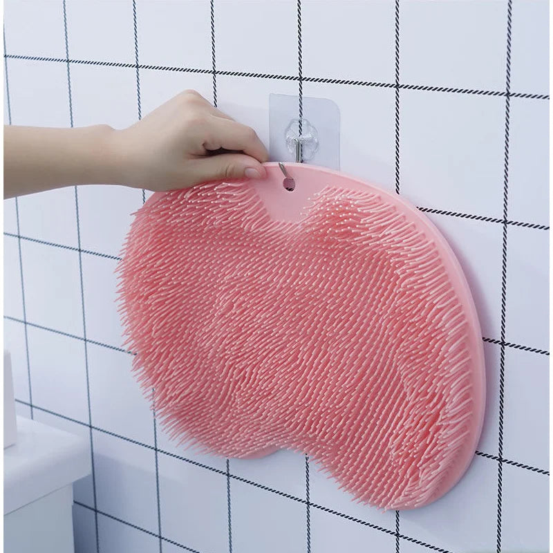 Exfoliating Foot & Back Scrubber – Anti-Slip Suction Shower Brush