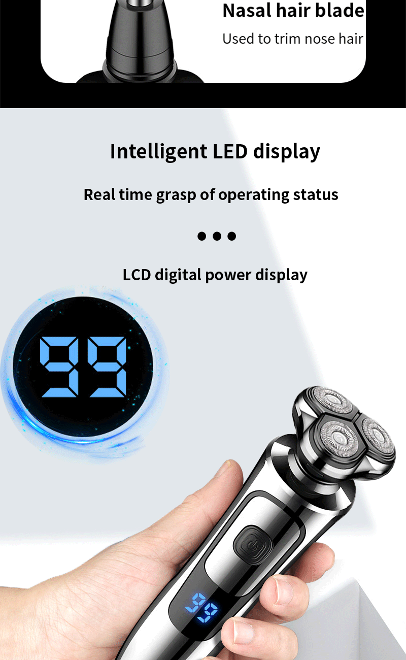 Rechargeable 3D Floating Electric Shaver for Men